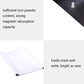 Folded magnetic whiteboard sticker sheet with white surface and dark backing layers