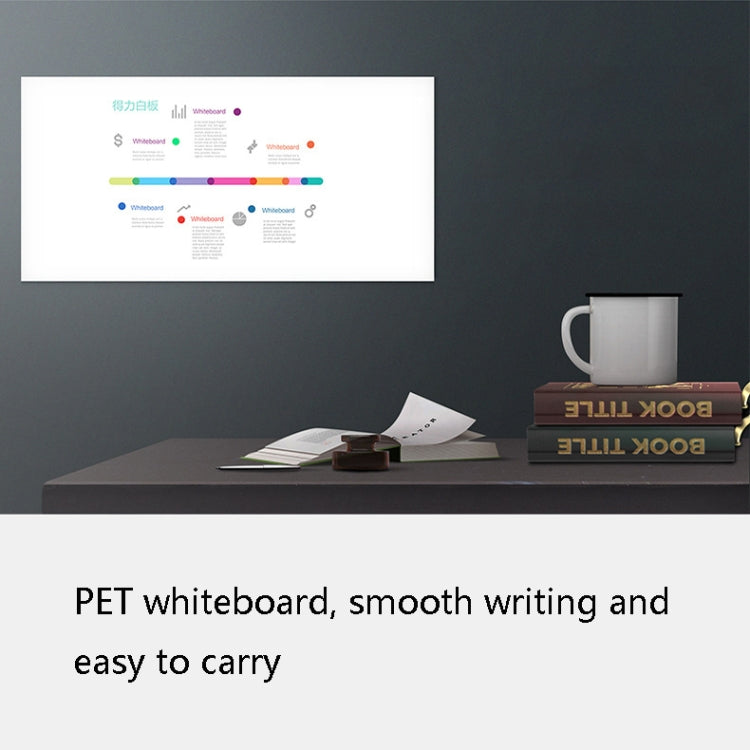 Magnetic whiteboard wall sticker mounted on wall, shown as a smooth writing board