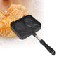 Fish-shaped waffle pan with raised fish pattern on the cooking plates
