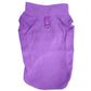Purple fleece dog coat with high neck and D-ring leash opening