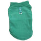 Green fleece dog coat with high neck and metal D-ring leash opening
