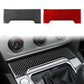 Volkswagen gear shift panel trim sticker options: black and red carbon-fiber cutouts