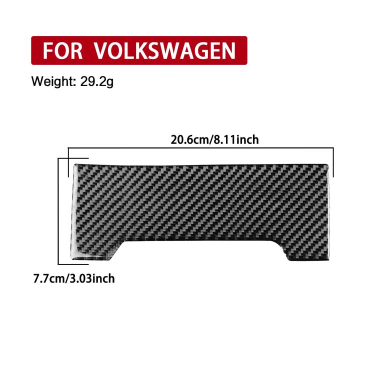 Volkswagen gear shift panel trim sticker, black carbon-fiber style cutout with size