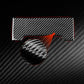 Gear shift trim sticker set with red accents and black carbon-fiber circular piece