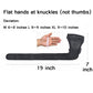 Black half-finger gloves with long wrist strap and knuckle-only hand coverage