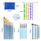 Mandala drawing tool set with blue storage bag and labeled tool sizes in cm