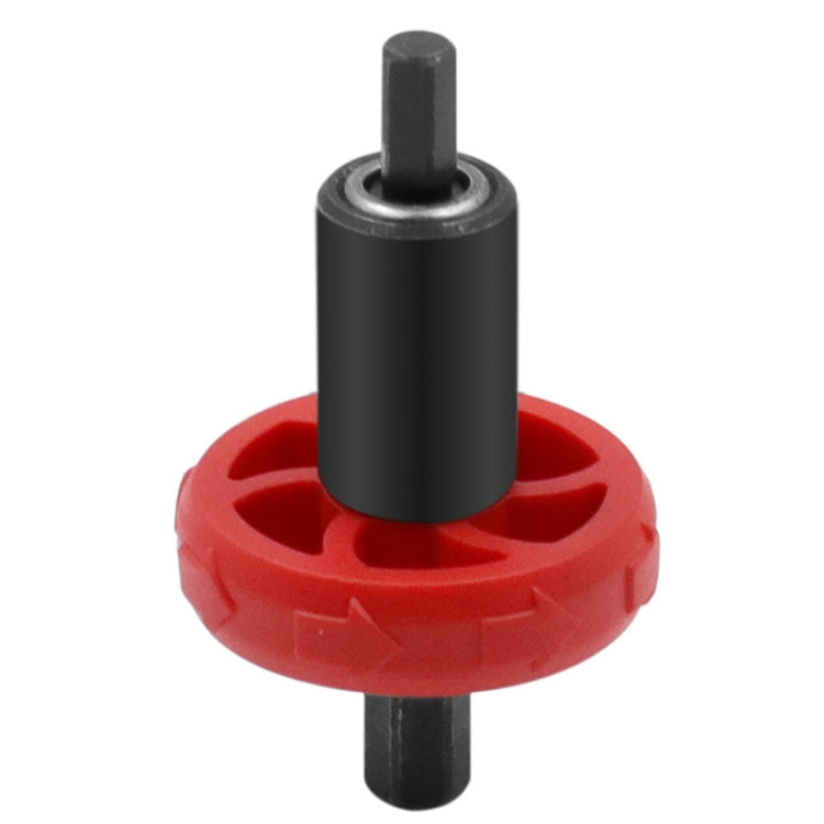 Black shaft starter adapter with red circular mounting hub