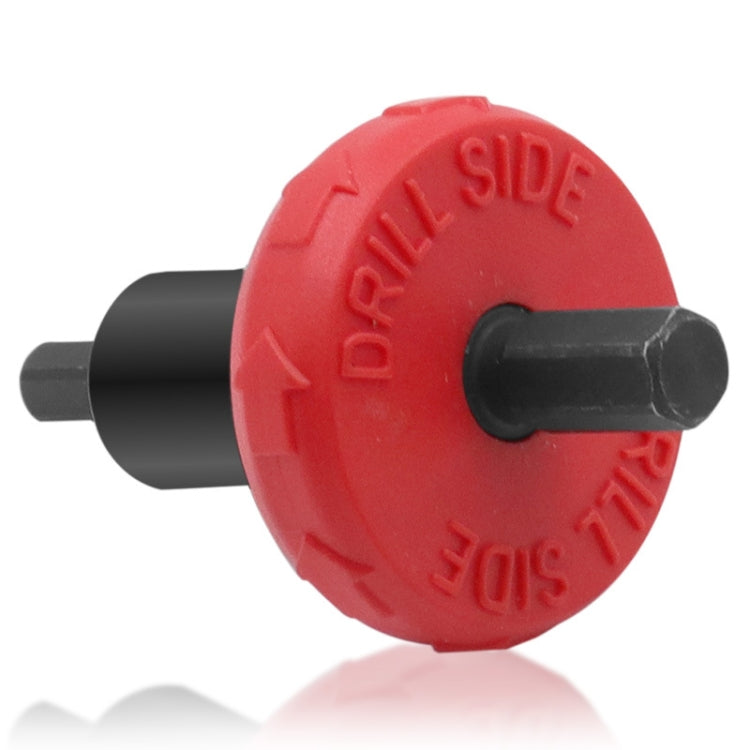 Red side-marked starter adapter disk with black shaft and offset connector