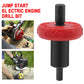 Red mower starter adapter with black shaft, shown upright