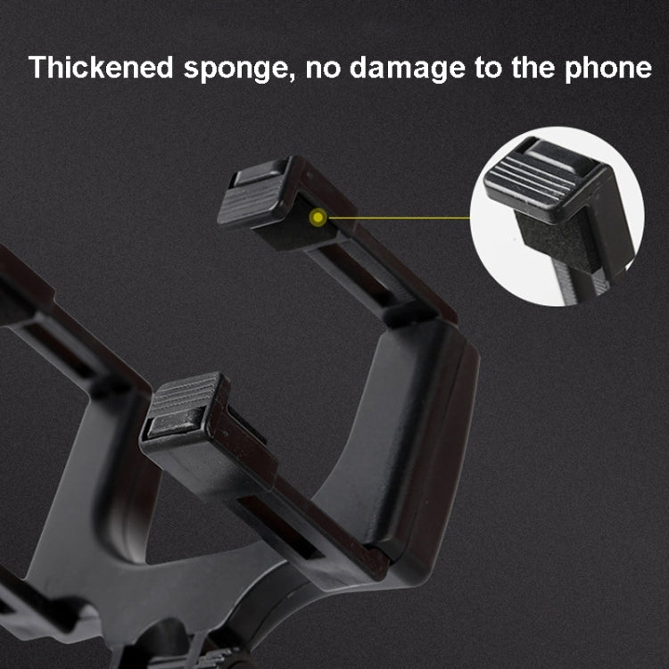 Black rearview mirror phone bracket close-up of reinforced foam clamp padding