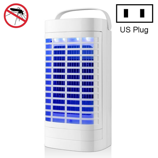 White plug-in electric mosquito killer with blue light grid, US plug