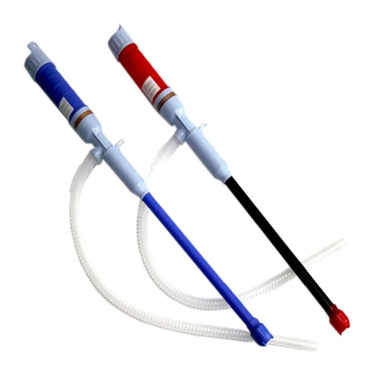Pair of electric oil pump oilers with blue and red handles and clear hoses