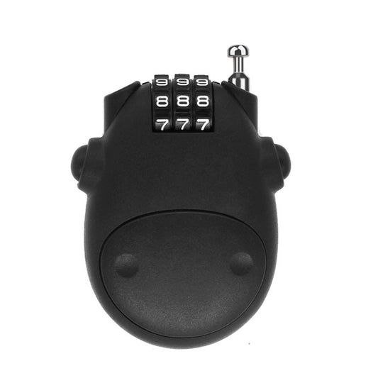 Black cow-shaped combination bike lock with 3-digit keypad and keyhole