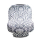 Stroller windscreen seat cover with gray damask pattern on light gray.
