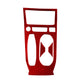 Carbon-fiber style center console cup holder trim set, red with glossy cutouts