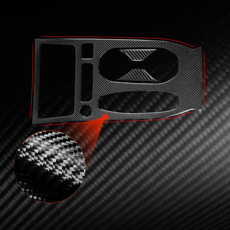 Interior carbon-fiber trim kit with red accent panel and cup holder insert