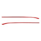 Gear shift side trim stickers, two curved carbon-fiber look strips in red