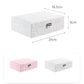 White lock jewelry box, rectangular desktop storage with labeled dimensions