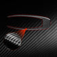 Red carbon-fiber gear shift panel trim sticker with textured circle detail