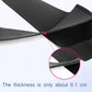 Close-up of thin black wrist brace with thumb cover and slim felt insert.