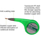 Green desoldering wick suction tool with translucent PP shell and braided copper wire