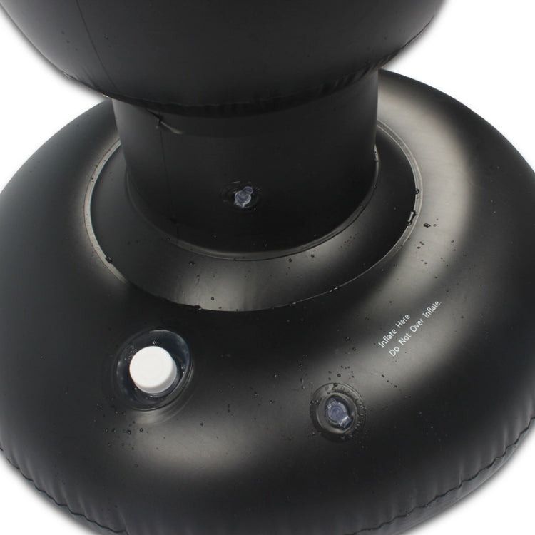 Inflatable bag base with central cap and air valve ports, black rubber surface.