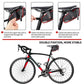 Bicycle tail bag with dual fixation straps, black and red trim