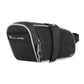 Bicycle tail bag, black with red edge and carbon-look side panel, top strap