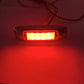 Red side marker light illuminated with central LED strip, chrome housing
