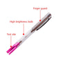 Spark test pen with finger guard, clear body, chrome cap, and pink bulb area