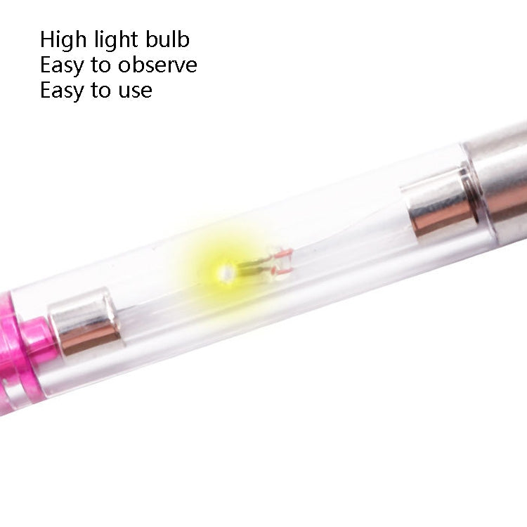Spark indicator test pen with glowing bulb inside clear tube