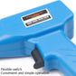 Blue plastic welding gun with flexible switch and side control button