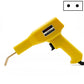 Yellow plastic welding gun for bumper repair, showing black handle trigger and tip
