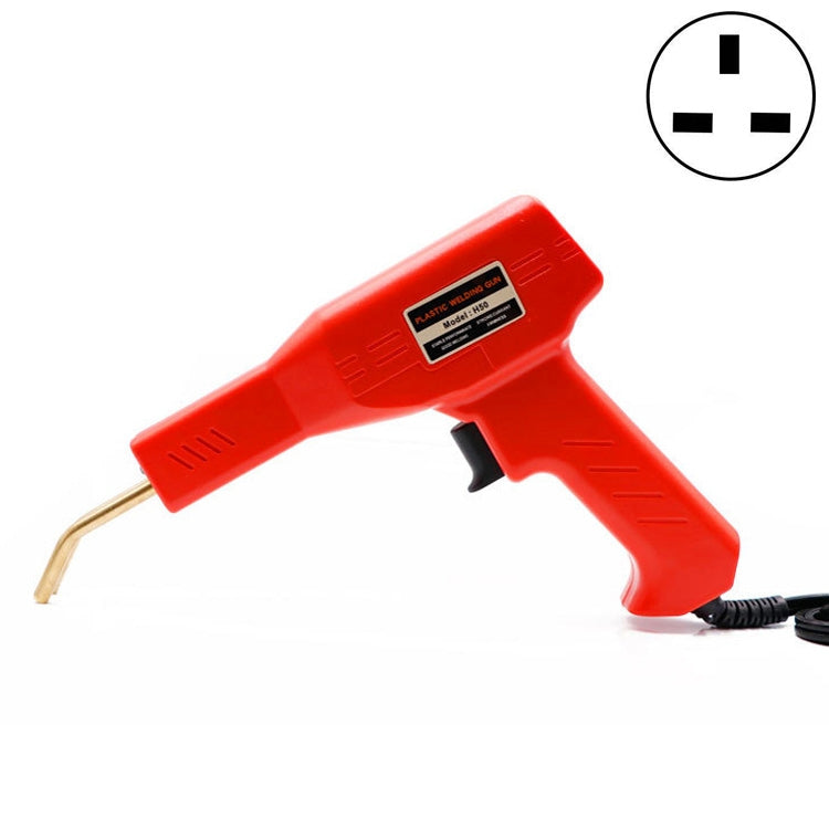 Red plastic welding nail gun for car bumper crack repair, with metal electrode and cord