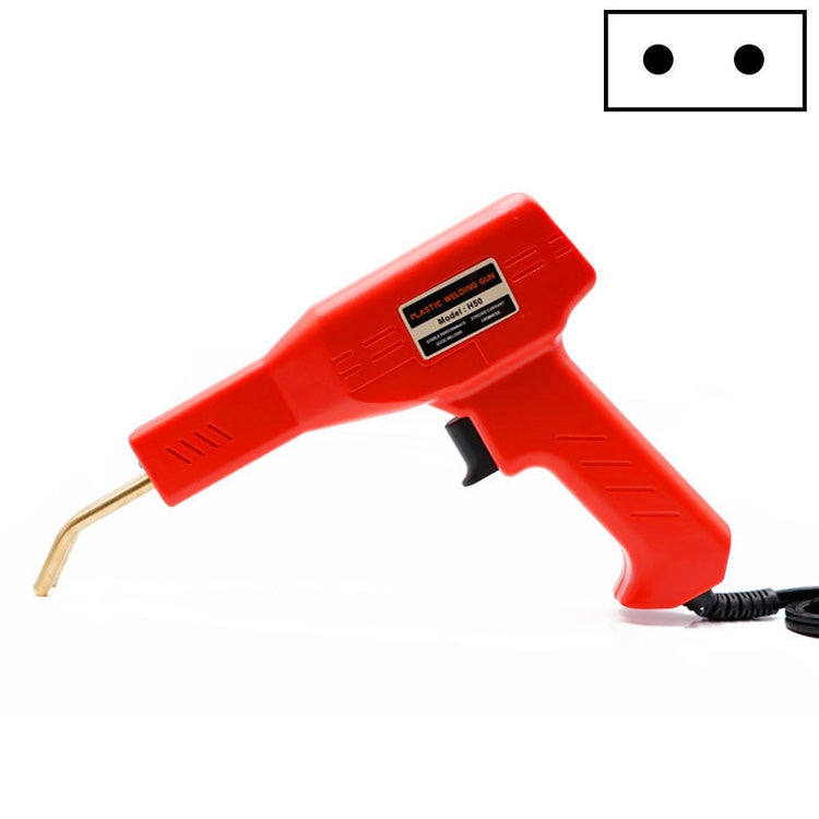 Red plastic welding nail gun, handheld bumper repair tool with connected power cord