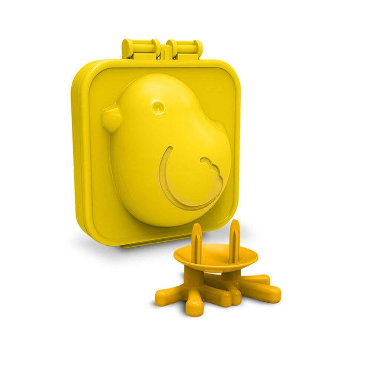 Sumo silicone egg mold with yellow egg form in closed tray