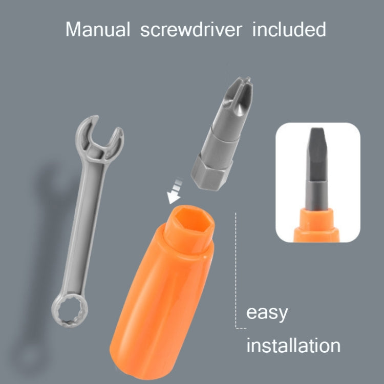 Manual screwdriver included accessory with orange handle for children drill assembly toy
