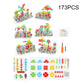 Children screw-tightening drill assembly toy set with gray base and colorful building parts