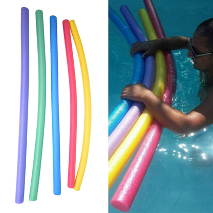 Assorted straight foam swimming sticks in purple, green, blue, pink and yellow