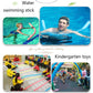 Kids using colorful foam swimming sticks for water play