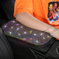 Car armrest box cushion with multicolor rhinestone diamond pattern on armrest