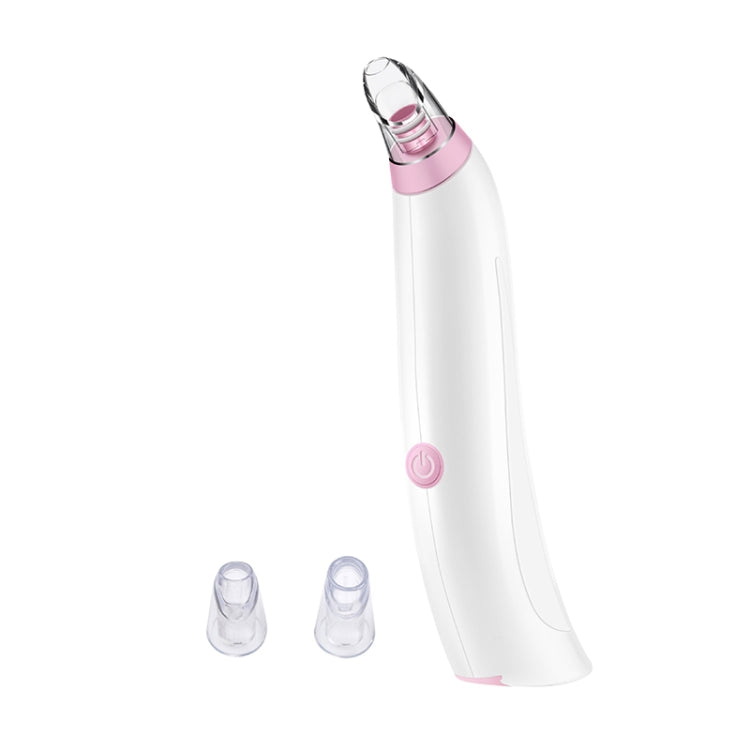 White and pink blackhead suction device with two clear suction cup tips