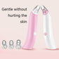 White and pink blackhead suction device set with two units and clear nozzle heads