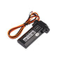 Compact black GPS tracker with SIM panel and multi-color wire bundle