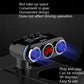 Compact black car USB charger with three blue ports and red 12.8V display