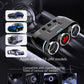Car cigarette lighter USB charger with dual USB ports and voltage display, blue light
