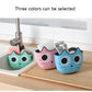 Cartoon sink drain hanging baskets in three colors, each with a cat-face design