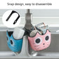 Pink and blue cartoon sink drain hanging baskets with adjustable snap-style mounts
