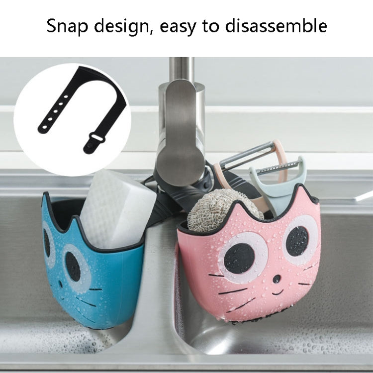 Pink and blue cartoon sink drain hanging baskets with adjustable snap-style mounts