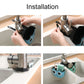 Cartoon sink drain hanging basket with mounting clips and base for installation